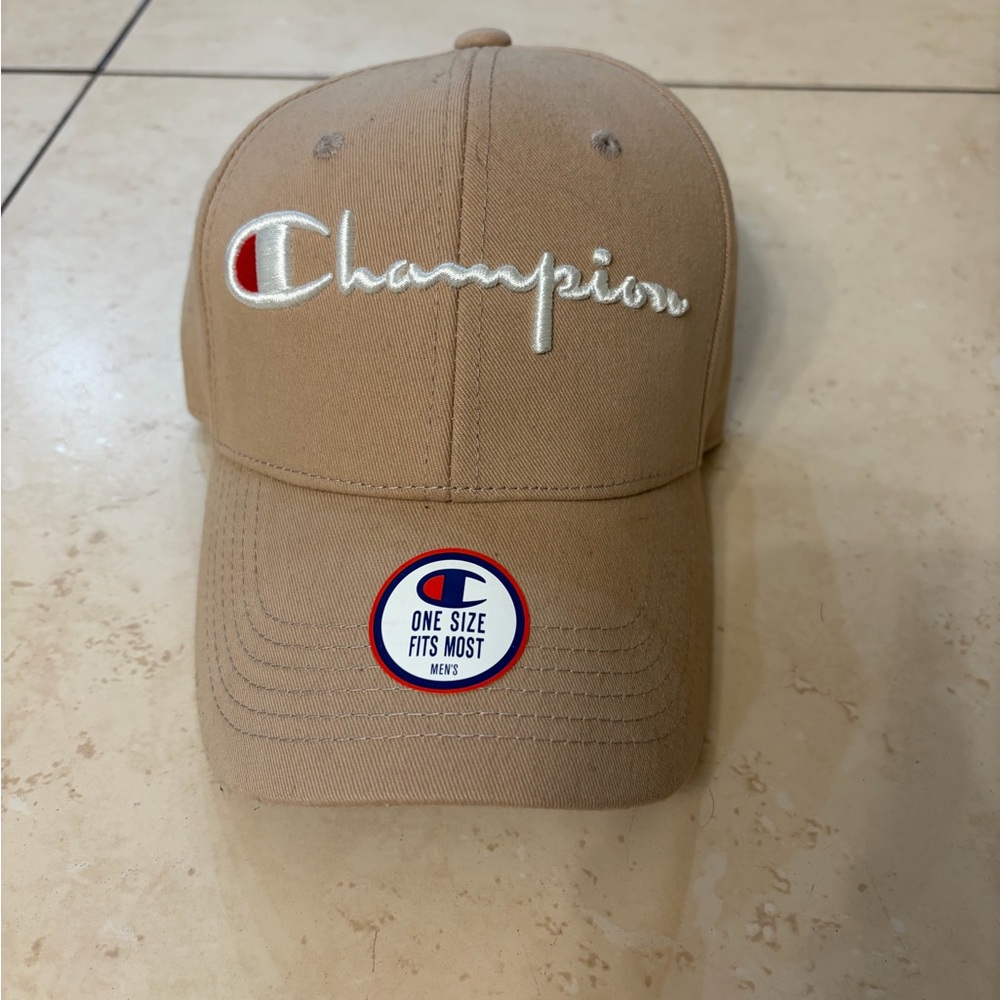 Champion Beige Cap with Logo